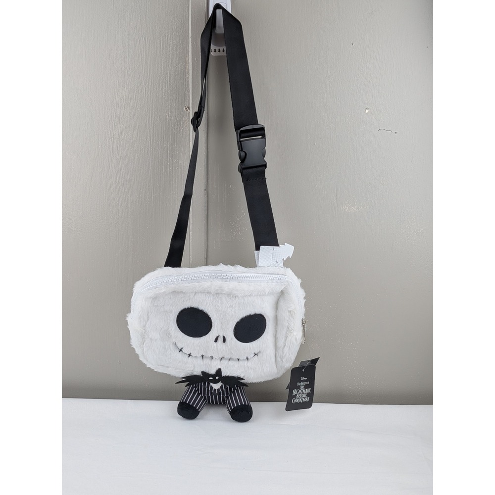Disney Nightmare Before Christmas Jack Skellington Plush Crossbody Bag White